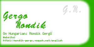 gergo mondik business card